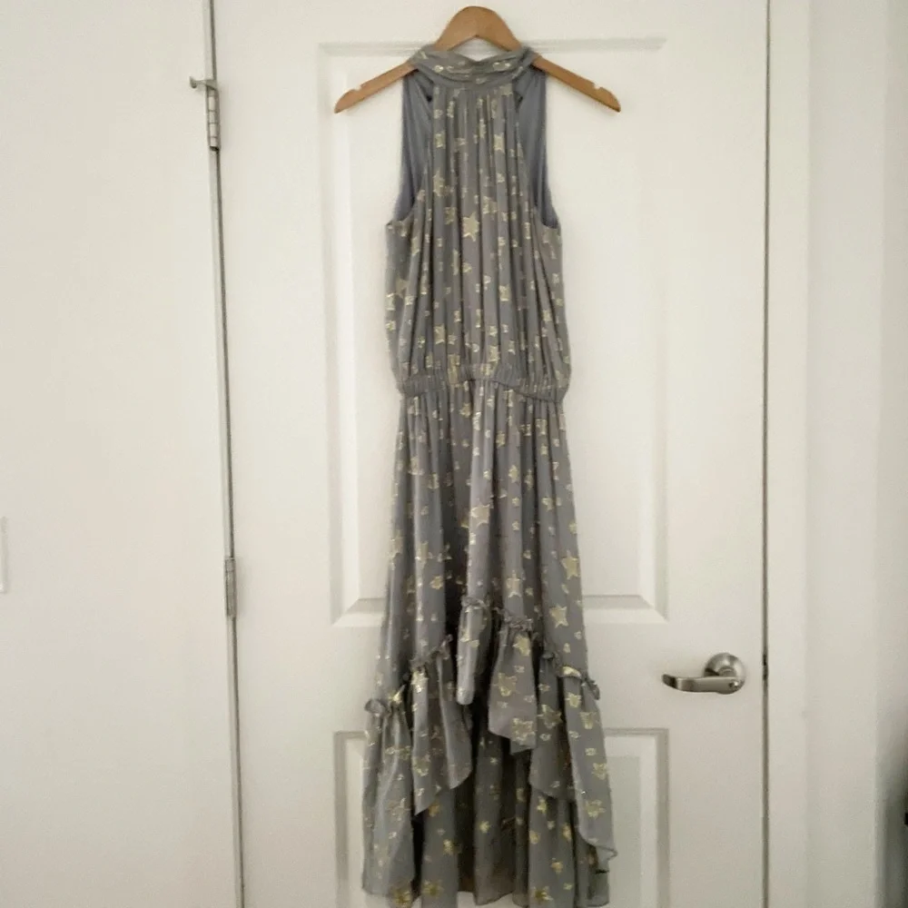 Ramy Brook Ebony Silk Star Print Midi Dress